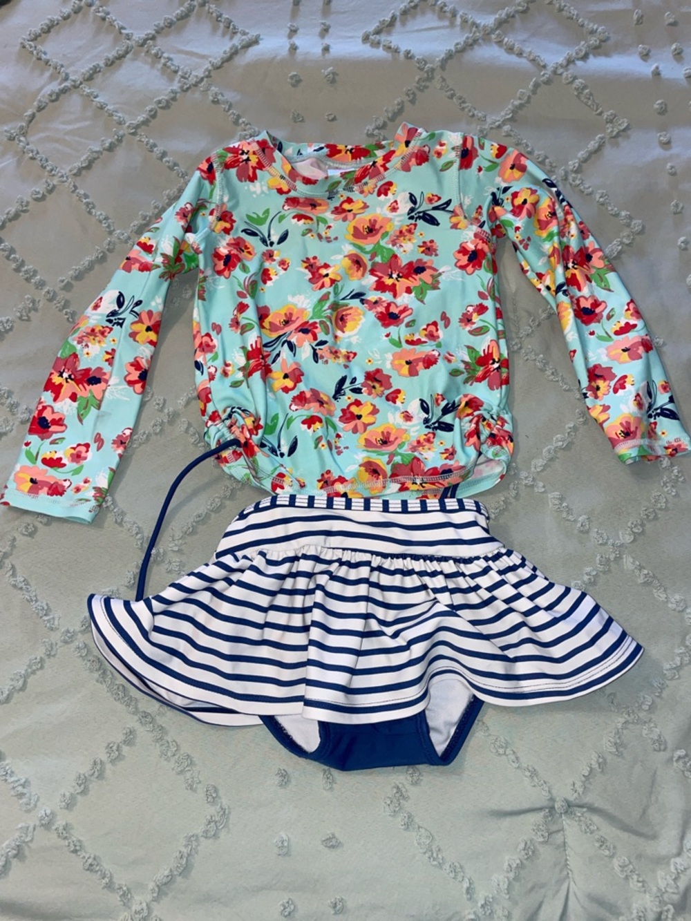 Ruffle butts swim suit set skirt and top